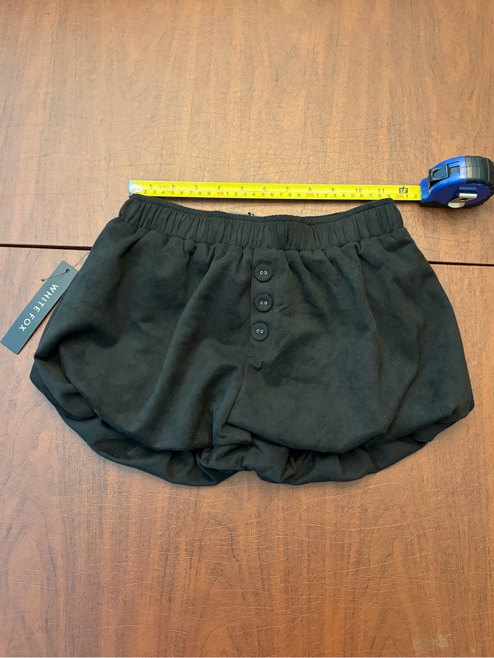 White Fox Still Love Me Faux Suede Mini Shorts Black XS NWT
